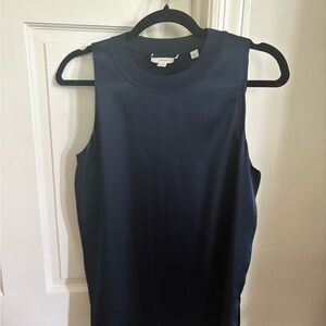Vince Dark Blue Sleeveless Silk Tank